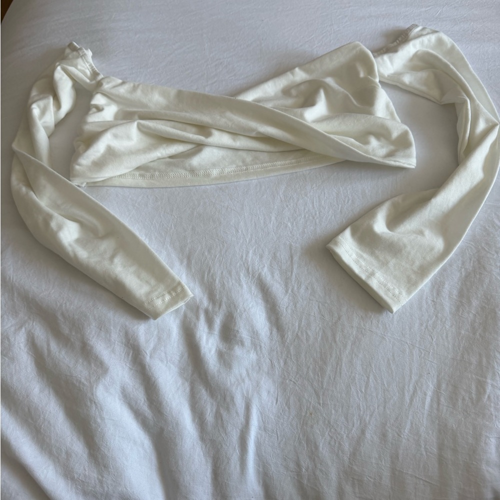 White Long Sleeve Crop Top